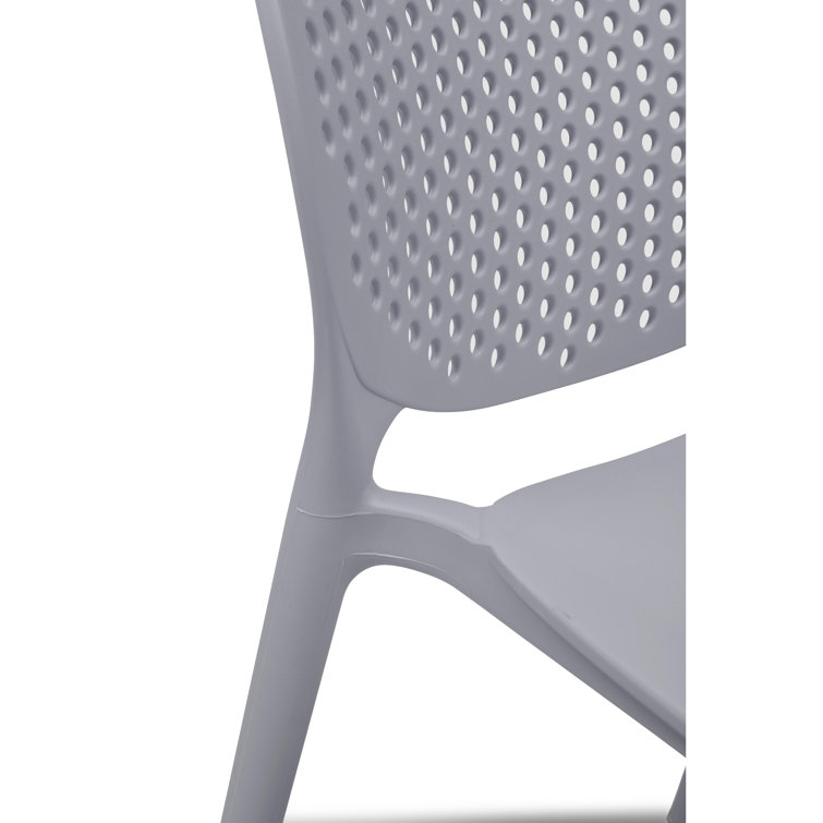Light Gray Stackable UV Resistant Armless Dining Chairs Set