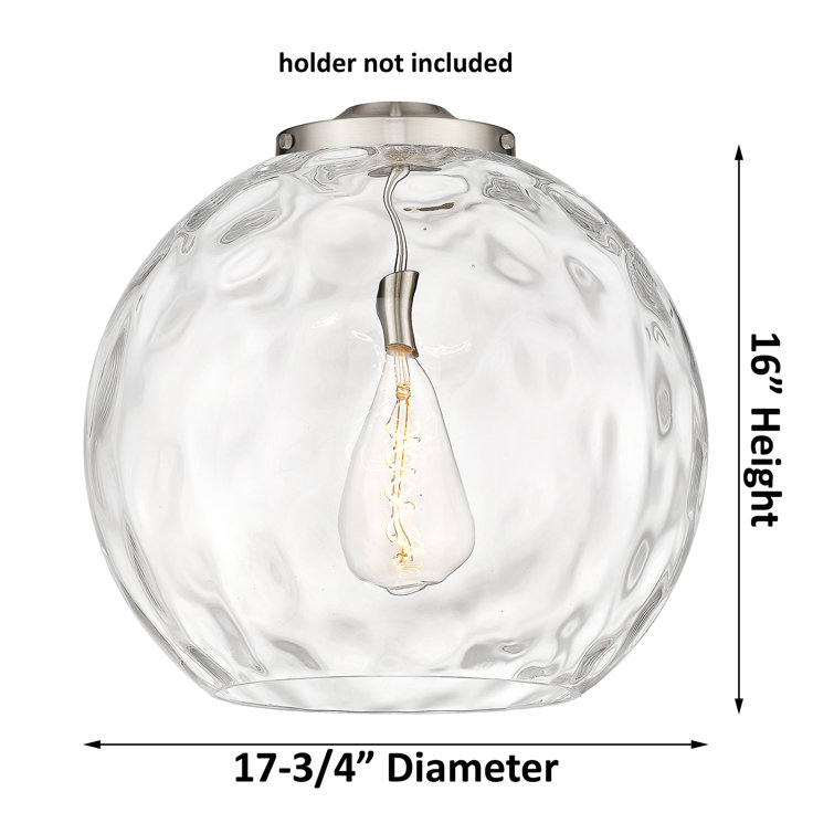 Athens Antique Brass 19.5" Water Glass Single Drop Pendant