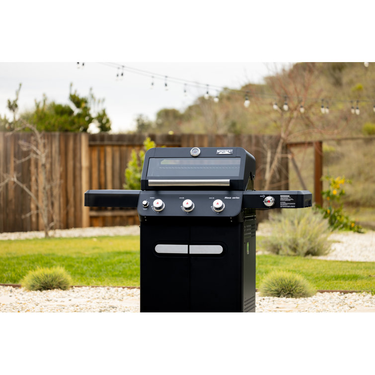 Mesa Black Stainless Steel 3-Burner Propane Gas Grill with Side Burner