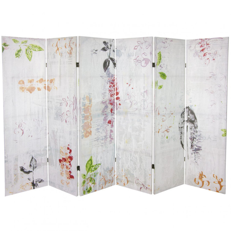 Paradise Grove 65" Floral Canvas Folding Room Divider