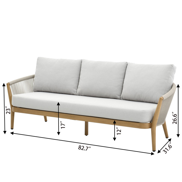 Turin 5-Person Light Brown Rope Outdoor Seating Set