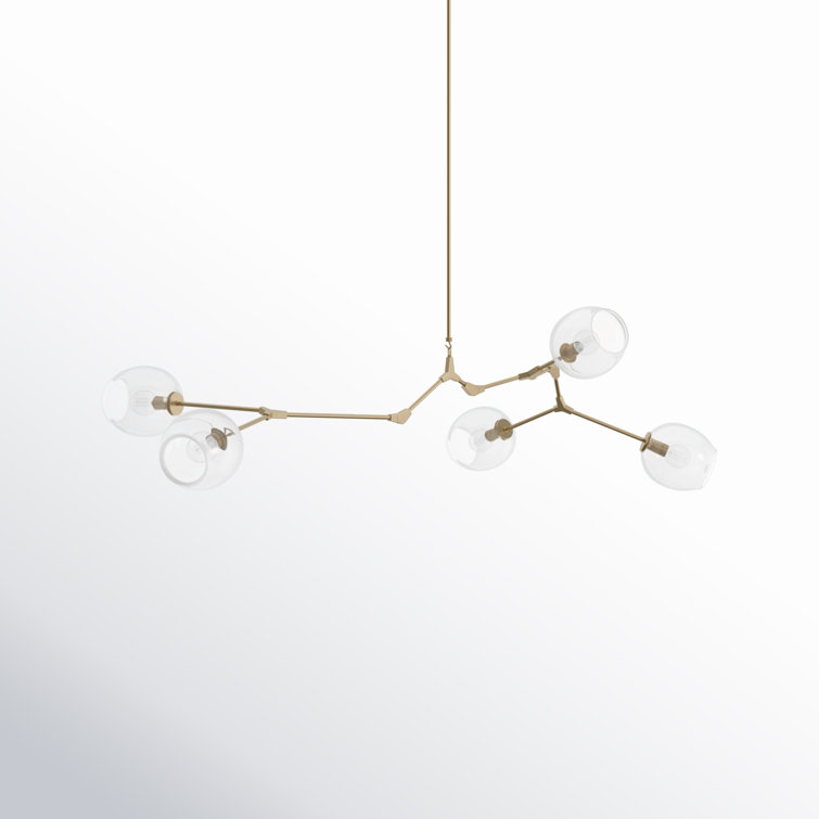 Fairfax Adjustable Arm Sputnik Chandelier in Brushed Brass