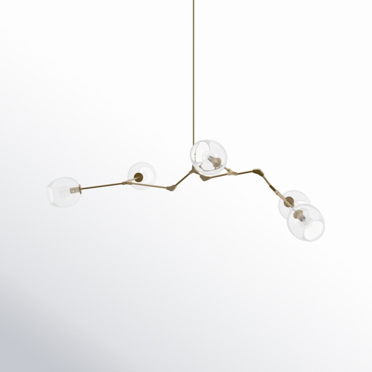 Fairfax Adjustable Arm Sputnik Chandelier in Brushed Brass