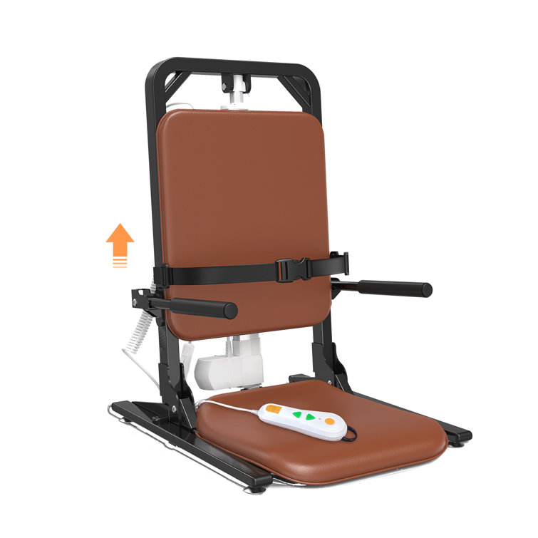 Brown PU Leather Electric Lift Chair with Carbon Steel Frame
