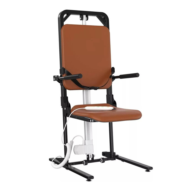 Brown PU Leather Electric Lift Chair with Carbon Steel Frame