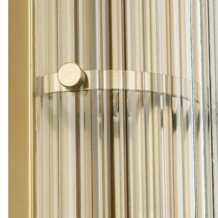 Soft Gold Ridged Glass 2-Light Wall Sconce