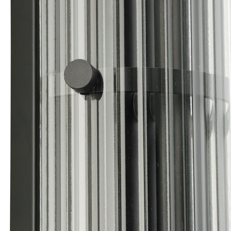 Matte Black and Glass 18" Direct Wired Wall Sconce