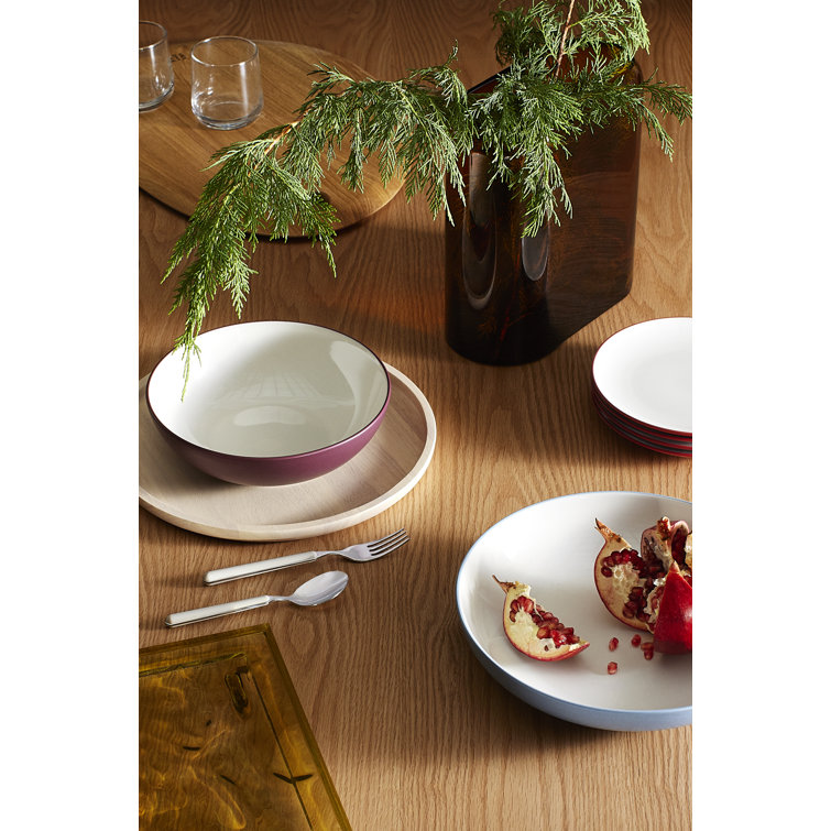 Burgundy Ceramic Round Serving Bowl, 9.5", 64 oz.