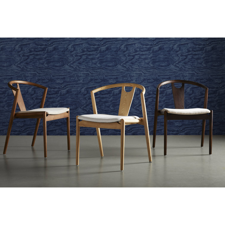 Natural Walnut Upholstered Slat Back Side Chair