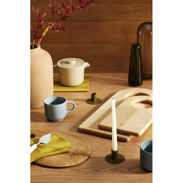 Olive Stainless Steel Minimalist Tabletop Candlestick Set