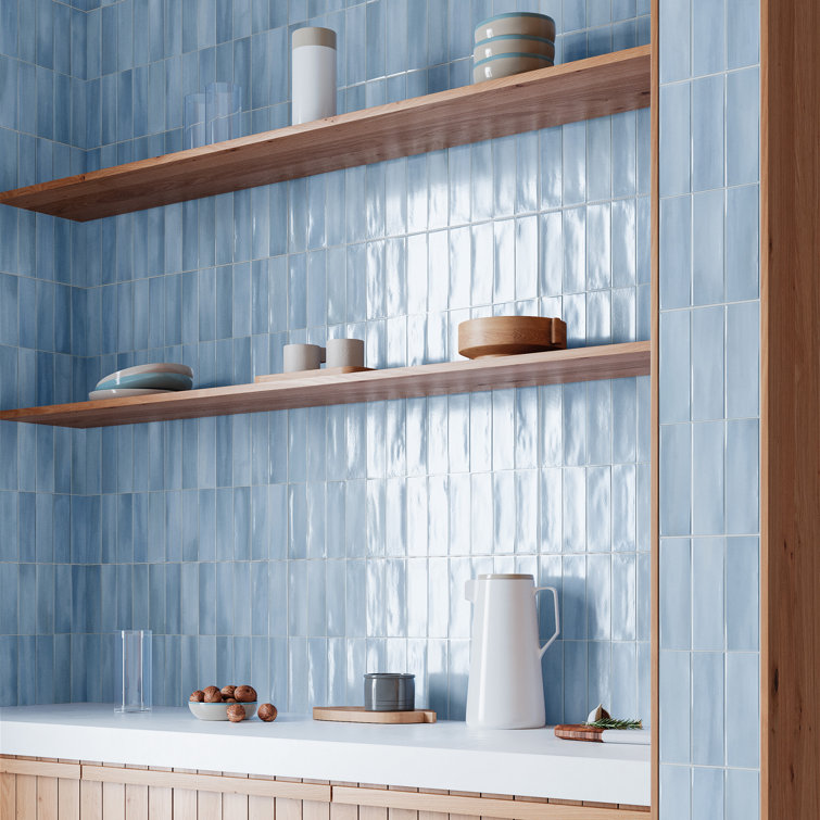 Sky Blue Glossy Porcelain 12x24 Rectified Tile