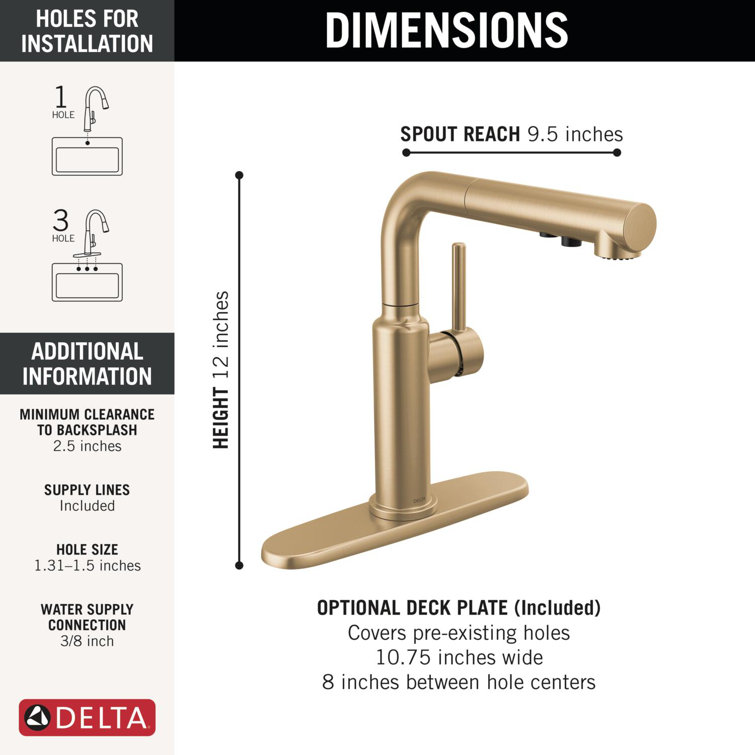 Champagne Bronze Single Handle Pull-Out Kitchen Faucet