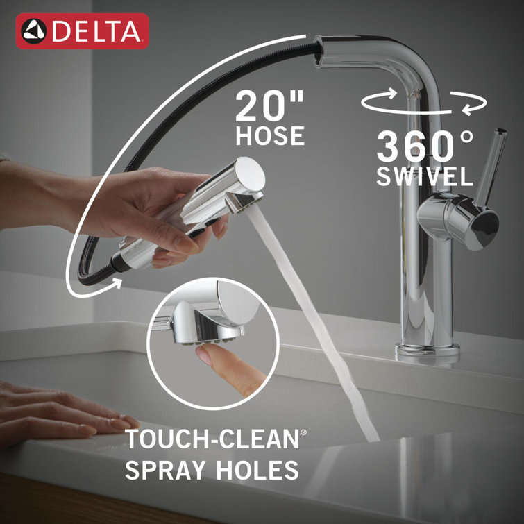 Daneri Chrome Pull-Out Sprayer Kitchen Faucet with Lever Handle