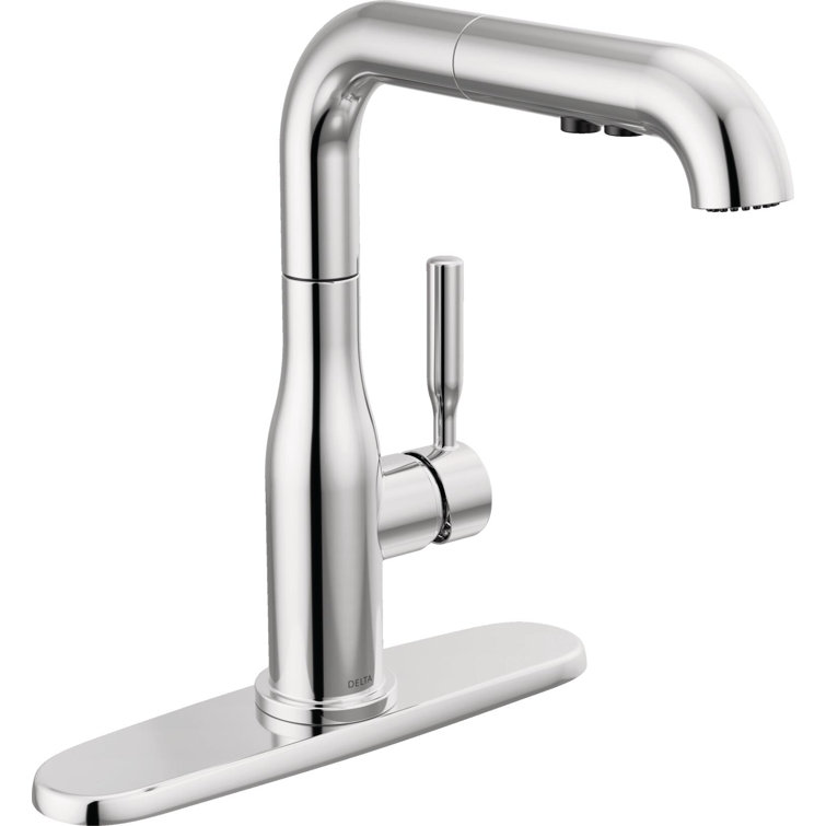 Chrome Single Handle Pull-Out Sprayer Kitchen Faucet
