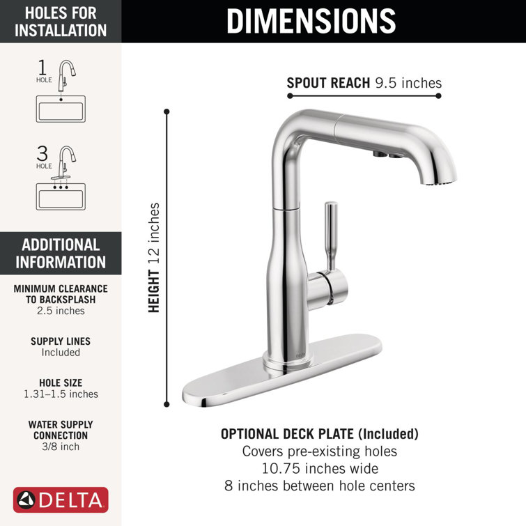 Chrome Single Handle Pull-Out Sprayer Kitchen Faucet