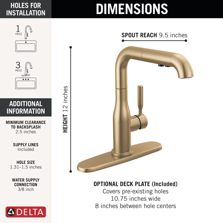 Champagne Bronze Single Handle Pull-Out Kitchen Faucet