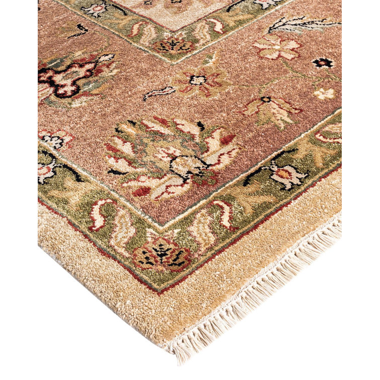 Handmade Sand Wool Rectangular Area Rug, 8' 10" x 11' 10"