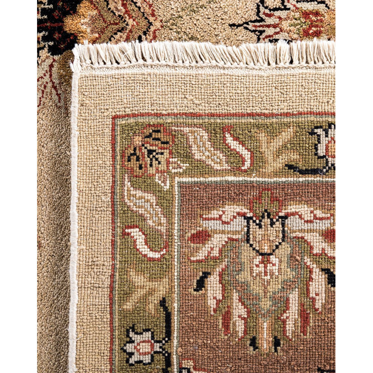 Handmade Sand Wool Rectangular Area Rug, 8' 10" x 11' 10"
