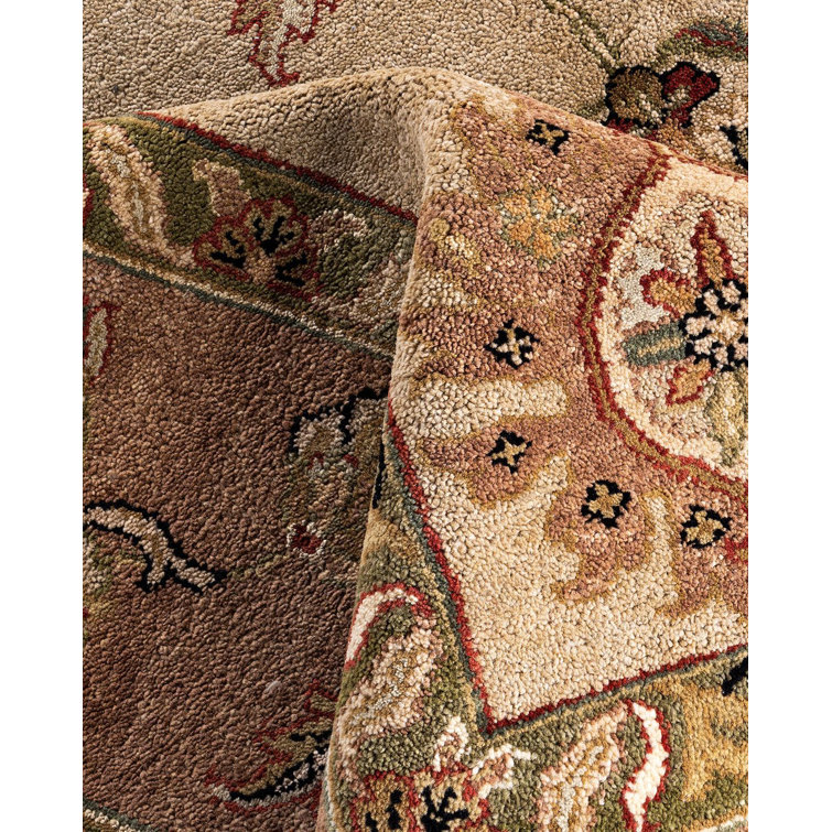 Handmade Sand Wool Rectangular Area Rug, 8' 10" x 11' 10"
