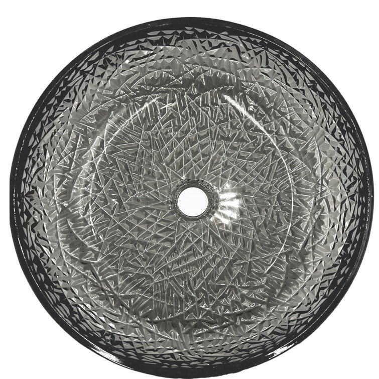 Moonshell 17" Black Gradient Glass Round Vessel Sink