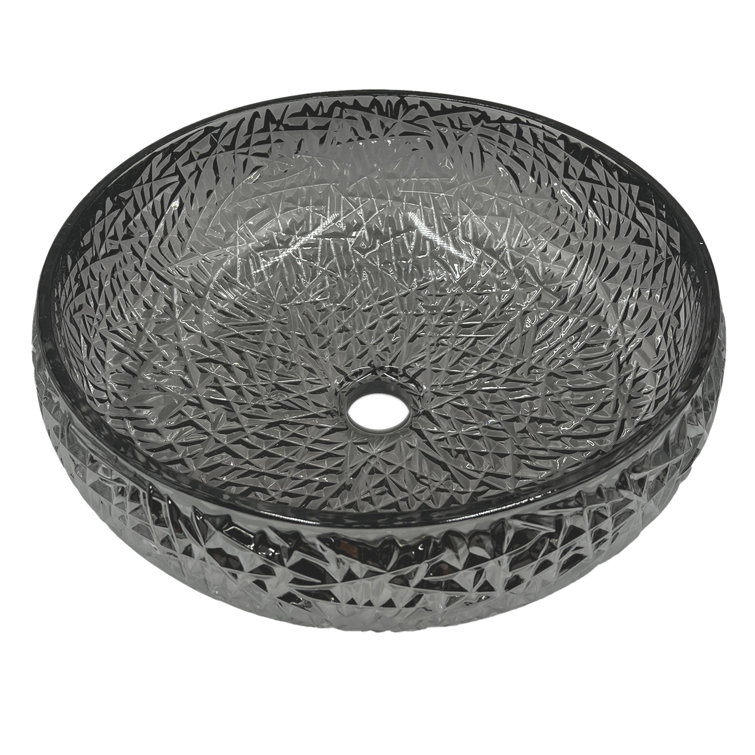Moonshell 17" Black Gradient Glass Round Vessel Sink