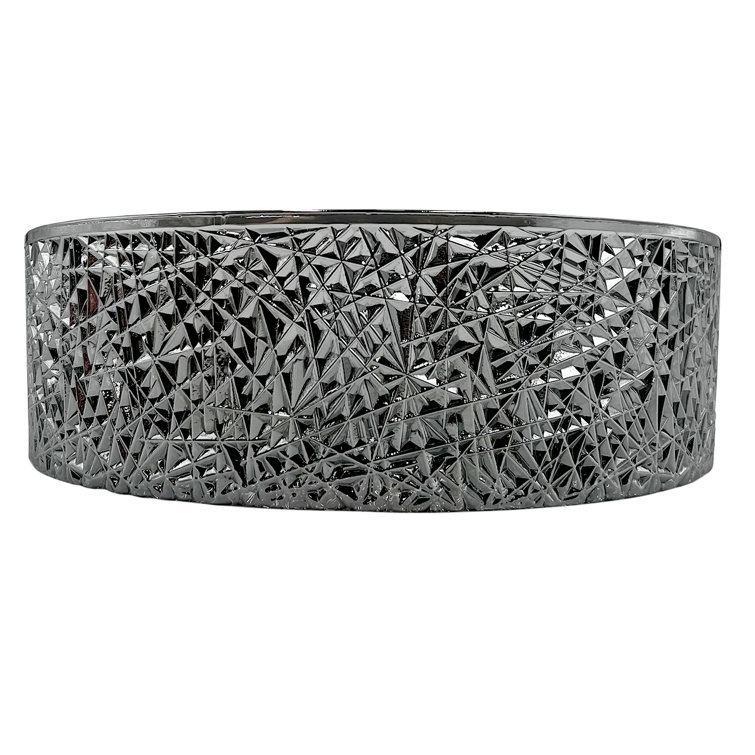 Light Black Textured Glass Circular Bathroom Vessel Sink