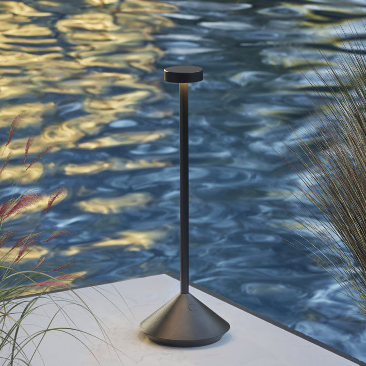 Black Cordless Rechargeable LED Table Lamp with 3-Way Switch