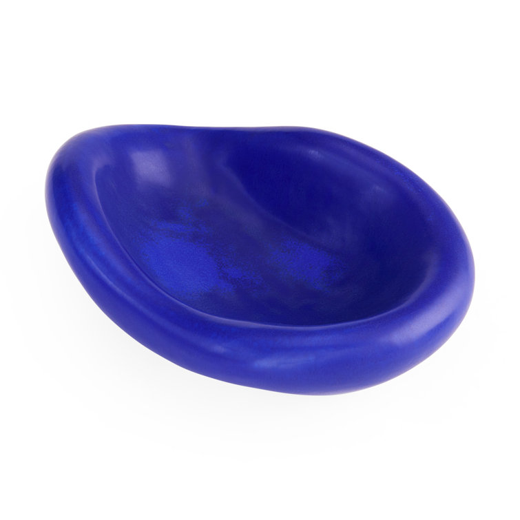 Small Cobalt Blue Satin Matte Stoneware Decorative Bowl