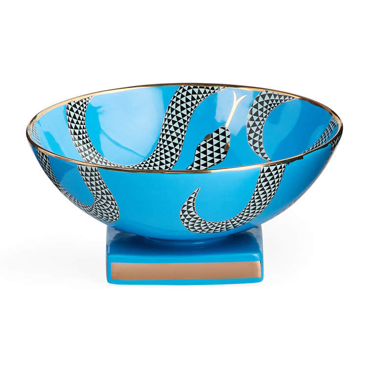 Blue and Gold Handcrafted Porcelain Decorative Bowl