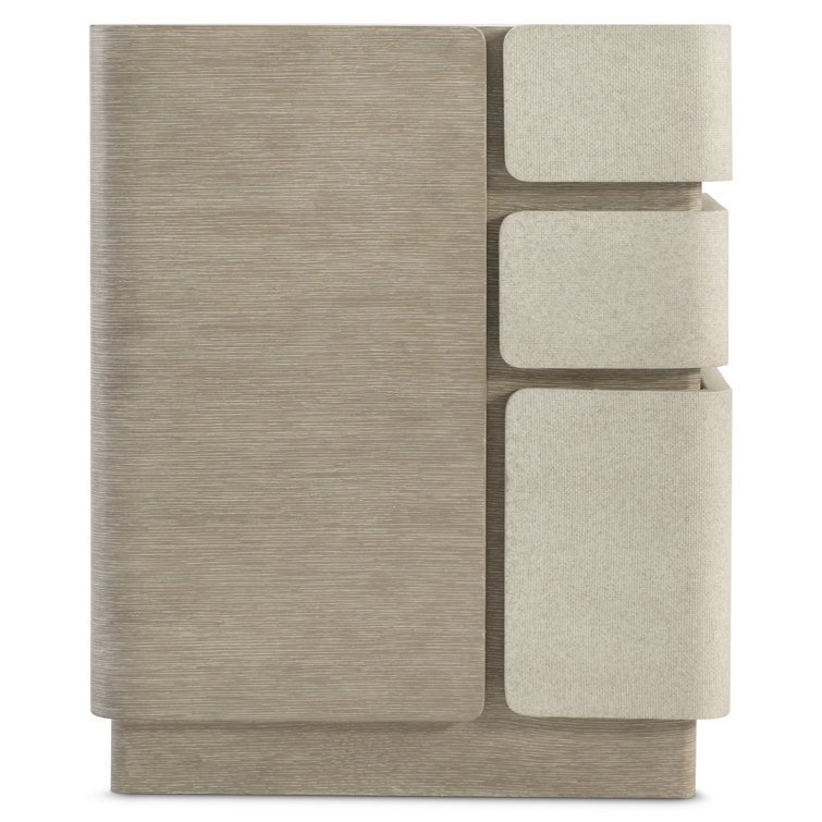 Gray Wood Transitional Writing Desk with Three Drawers
