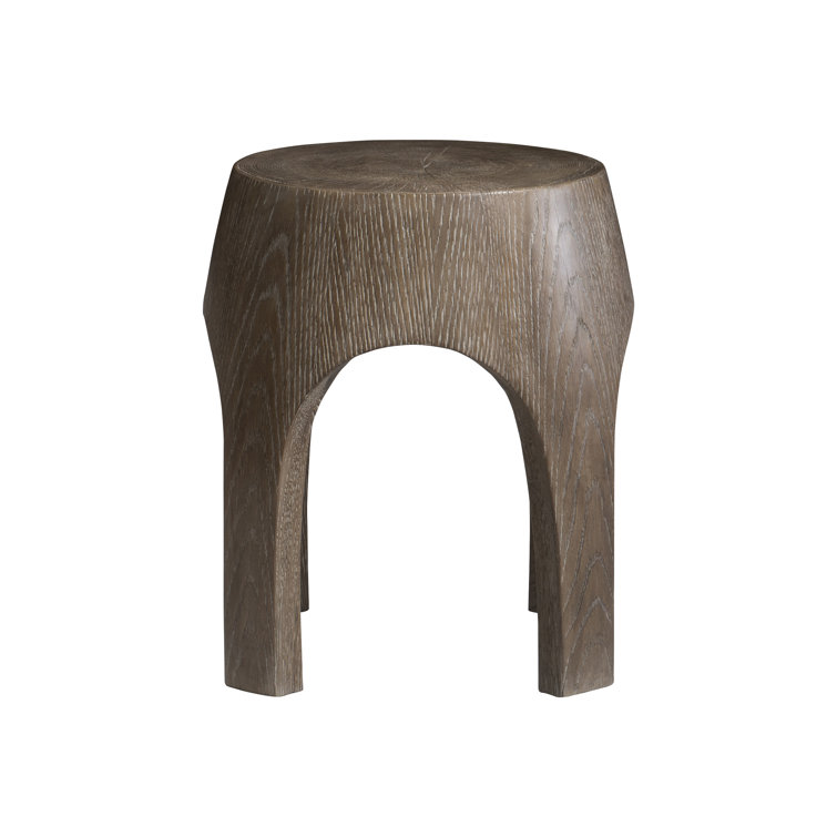 Playa Finish Round Wood Side Table with Arched Legs