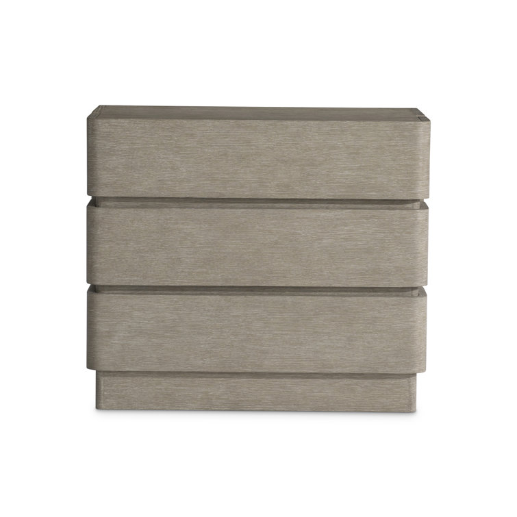 Clay Finish Oak 3-Drawer Modern Nightstand