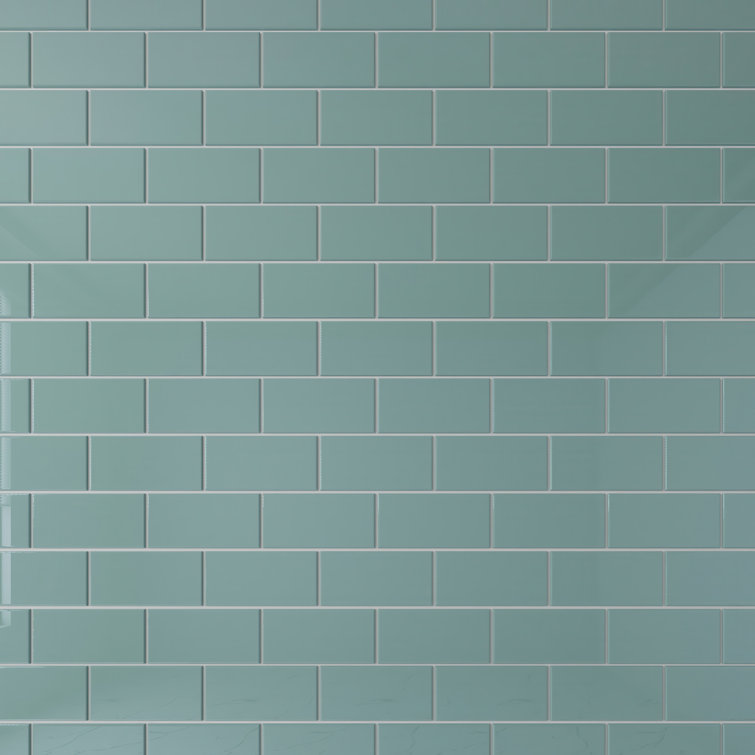 Classic Premium Glossy Gray Glass Subway Wall Tile 3" x 6"