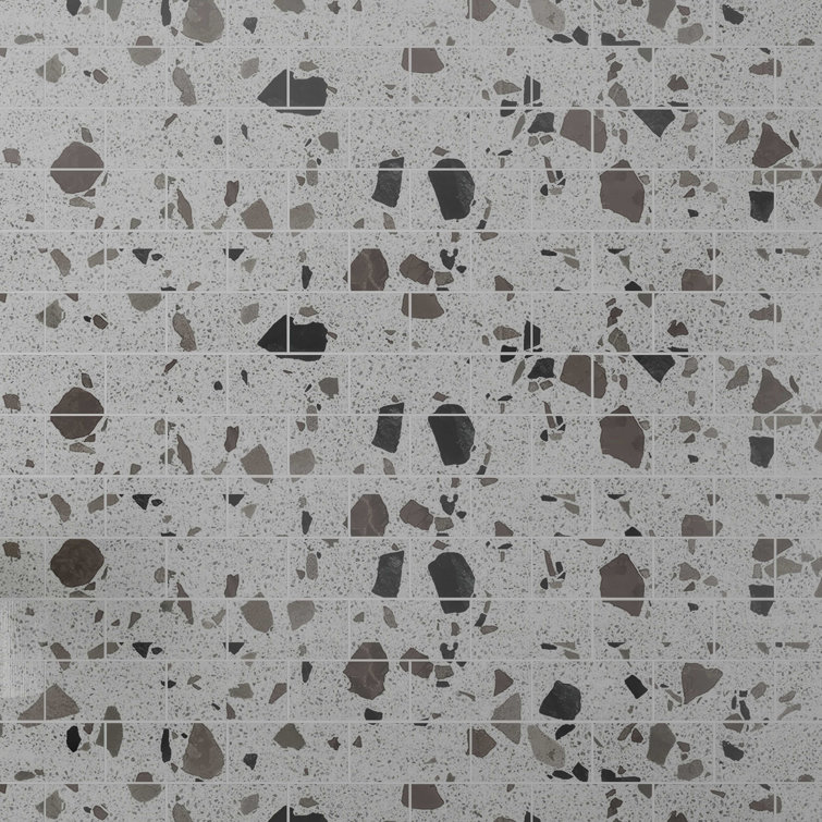Silver Glass Terrazzo Subway Wall Tile 3'' x 6''