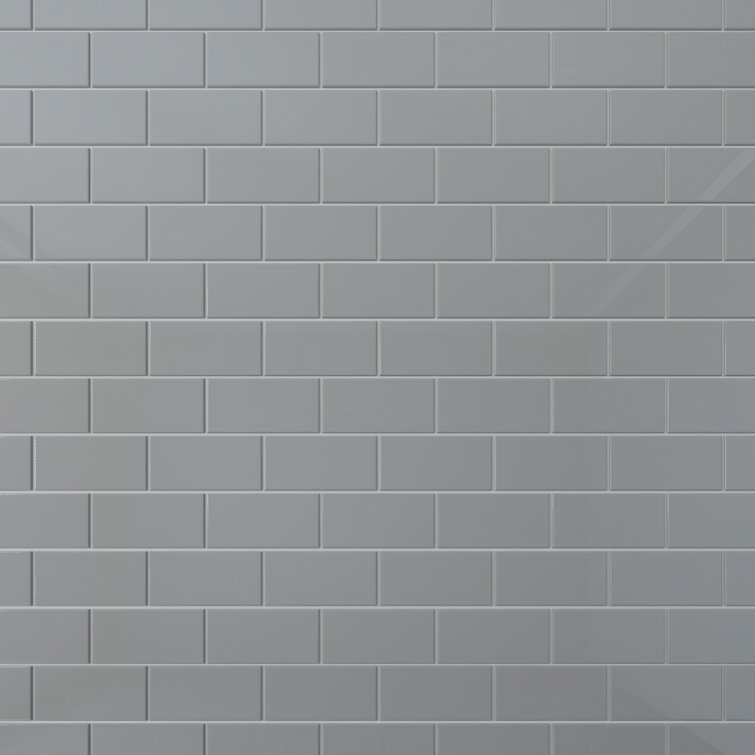Gray 4x12 Glass Subway Wall Tile