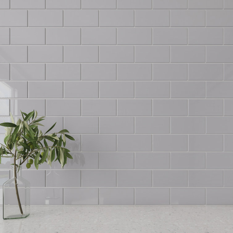 Lavender Gray 3" x 6" Glass Subway Wall Tile