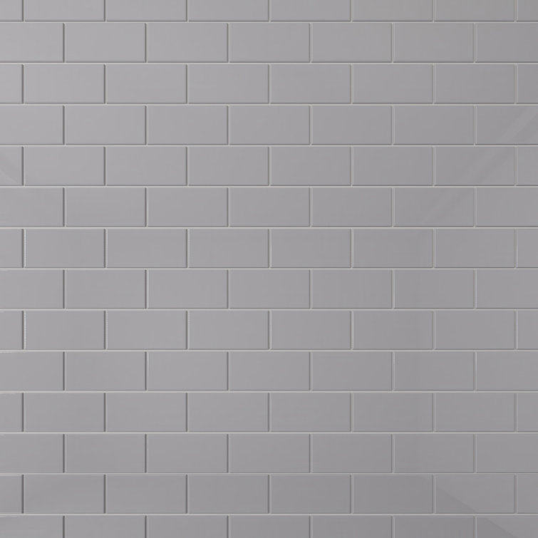 Lavender Gray 3" x 6" Glass Subway Wall Tile