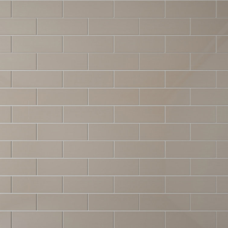 Light Taupe 4x12 Glass Subway Wall Tile