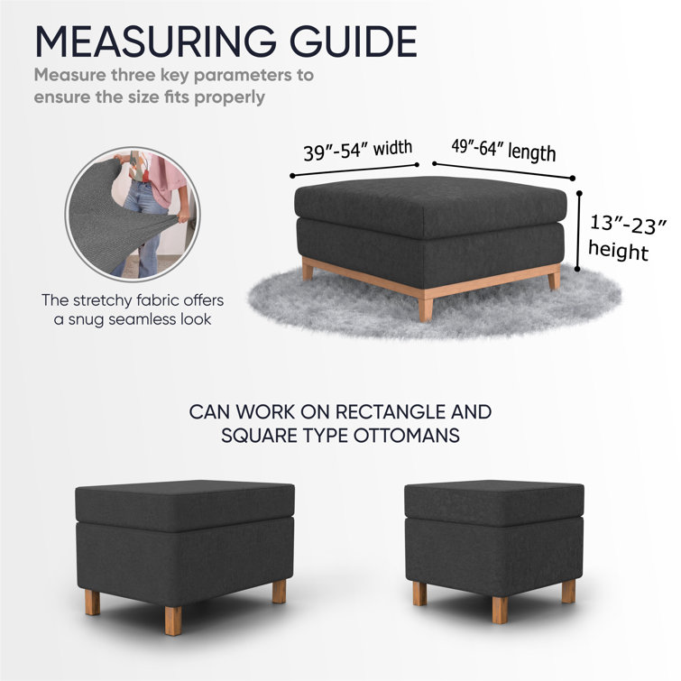 Stretchy Slipcover for Ottoman - Easy to Clean & Durable - Microfibra Collection