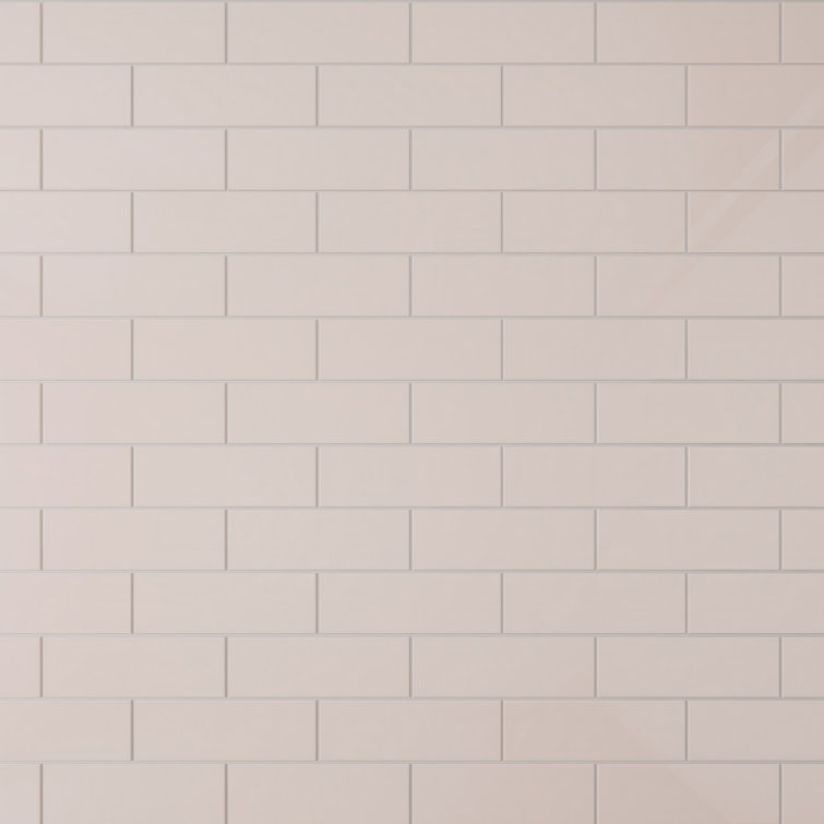 Rose Pale Pink 4" x 12" Glass Subway Wall Tile