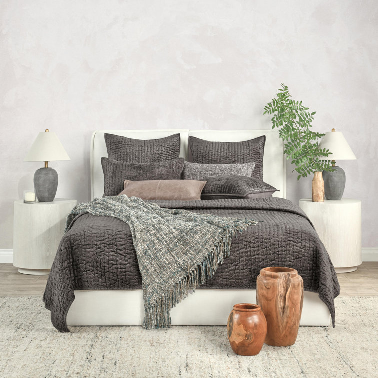 Desert Brown Quilted Velvet Standard Sham