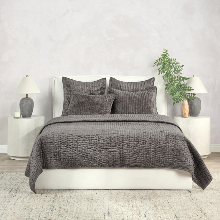 Desert Brown Quilted Velvet Standard Sham