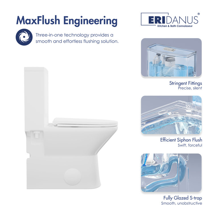 Naples White Dual Flush Compact Chair Height Elongated Toilet