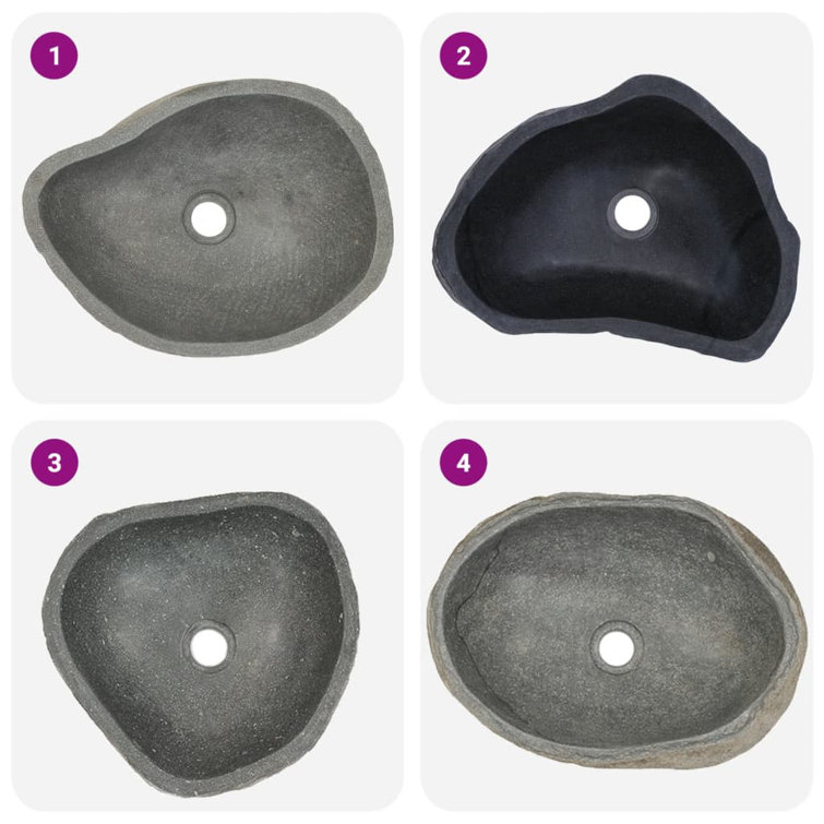 Natural River Stone Oval Bathroom Sink