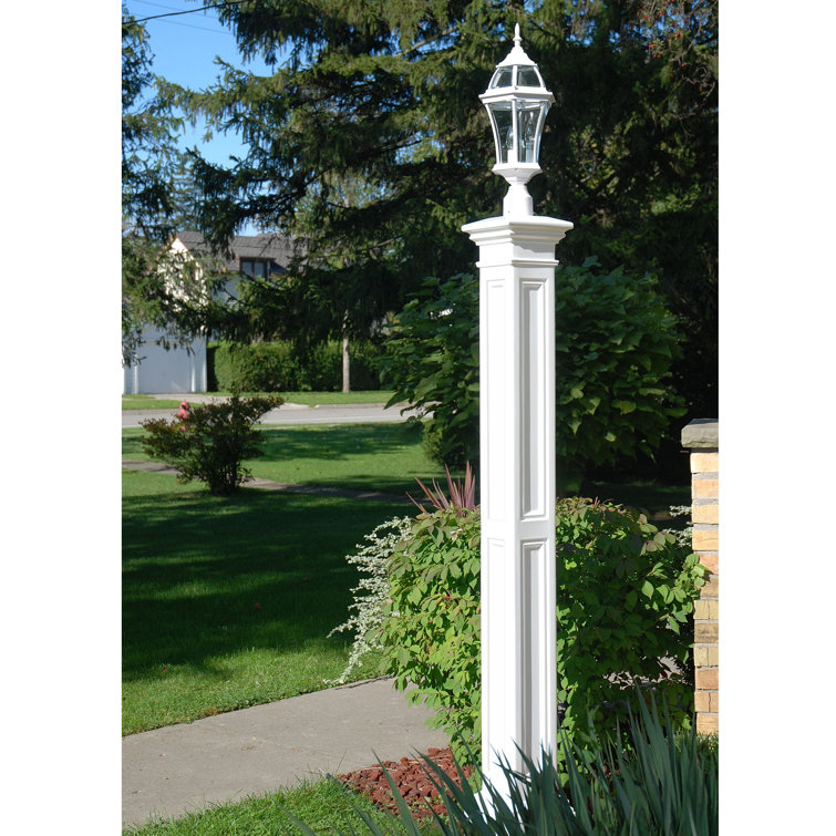 Liberty 72" White Polyethylene Lamp Post with Steel Mount