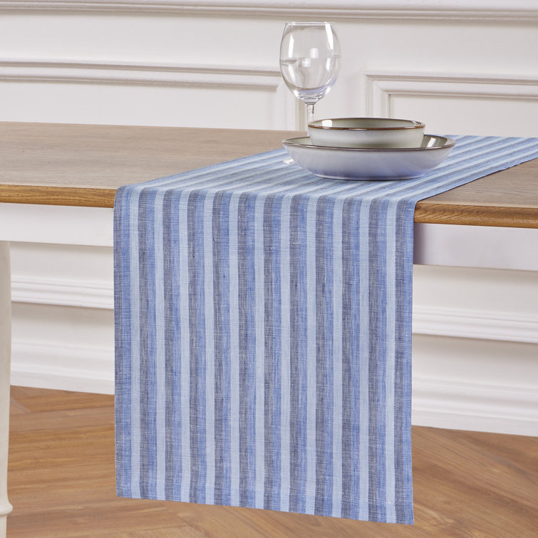 Natural White Linen Rectangle Table Runner 48" x 14"