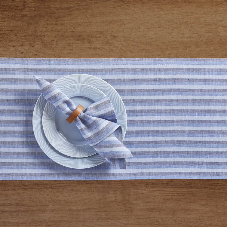 Natural White Linen Rectangle Table Runner 48" x 14"