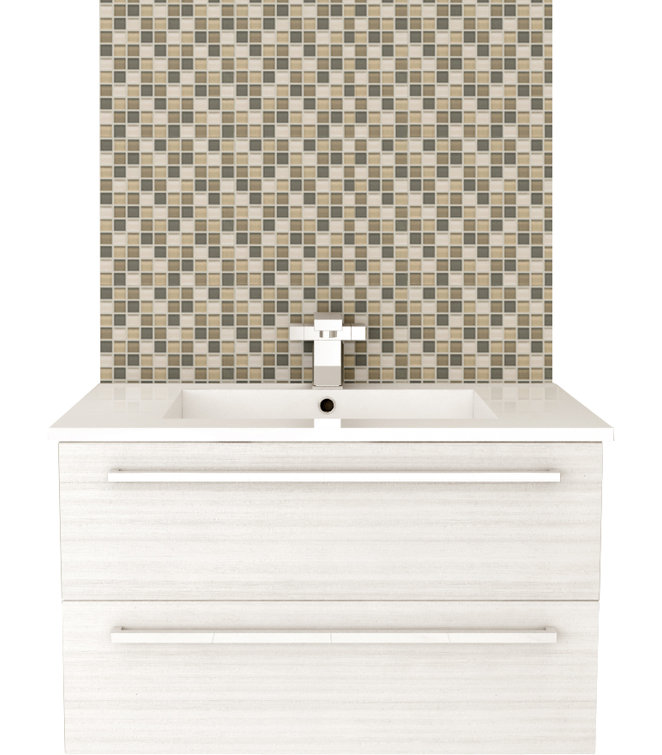 White Chocolate 30" Wall-Mount Single Sink Vanity with Marble Top