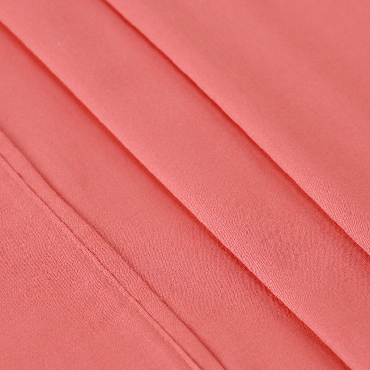 Twin Coral Egyptian Cotton Deep Pocket Bed Sheet Set