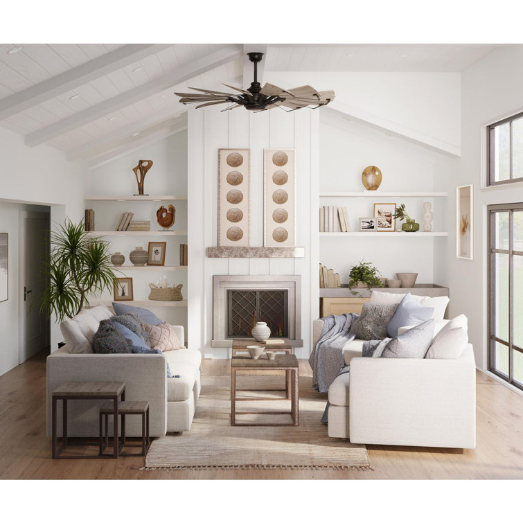60-Inch Matte Black Windmill Ceiling Fan with Remote
